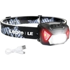 Lepro Pandelampe LED – 2000 Lux, 6 lystilstande, USB-genopladelig, IPX4 vandtæt
