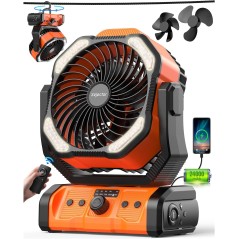 Kejector Campingventilator 24.000 mAh – LED, Powerbank & 6 Hastigheder