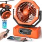 Kejector Camping Fan 24,000 mAh – Auto-Rotate, LED Light & 6 Speeds Kejector Camping Fan 24,000 mAh – Auto-Rotate, LED Light & 6 Speeds