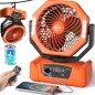 Kejector Campingventilator 24.000 mAh – Auto-drej, LED-lys & 6 Hastigheder