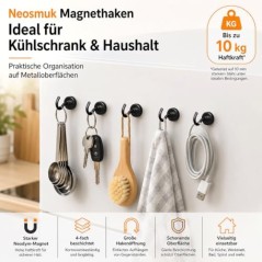 Neosmuk Magnetisk Krog 10 kg – Neodym, Rustfri til Camping & Værksted