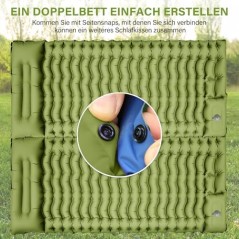 Yuzonc Selvoppustelig Campingmadras 195×68 cm – 10 cm Tyk & Integreret Pude
