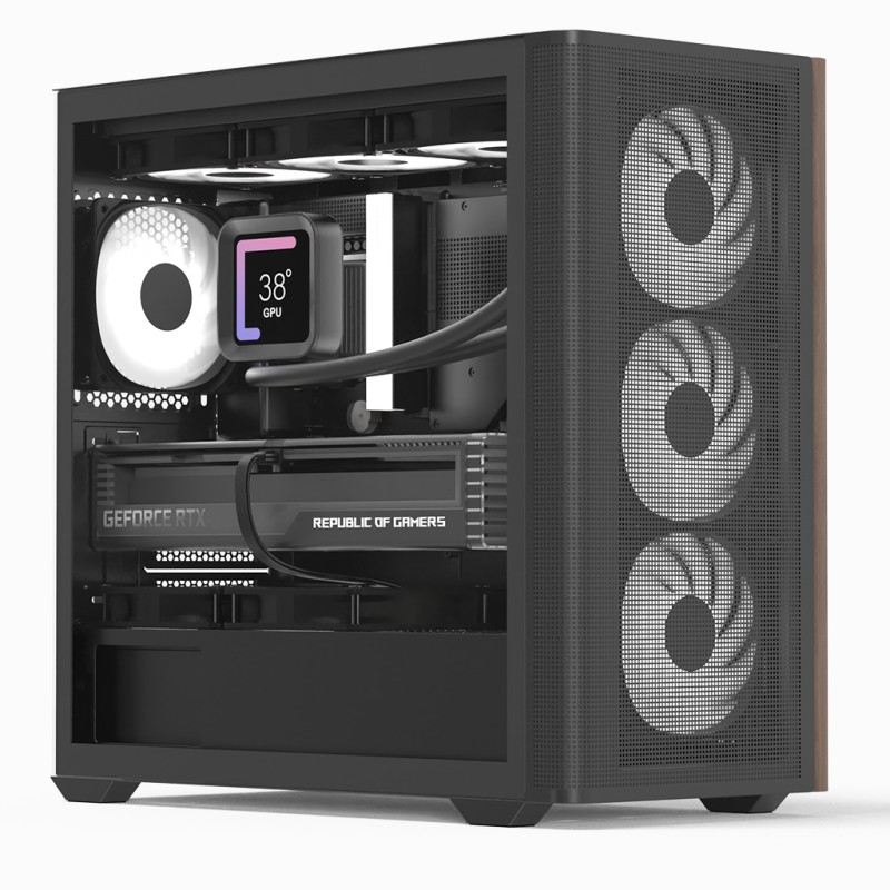 AeroCool D301A Mini Tower Black Wood