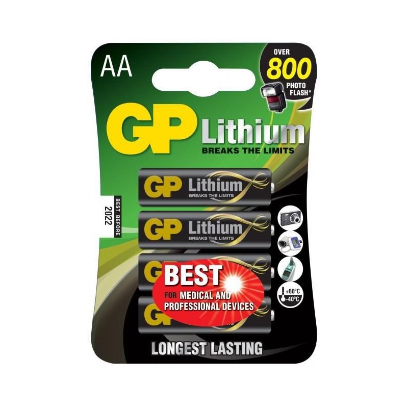 GP AA lithium batteri 1.5V, GP AA lithium batteri 1.5V,