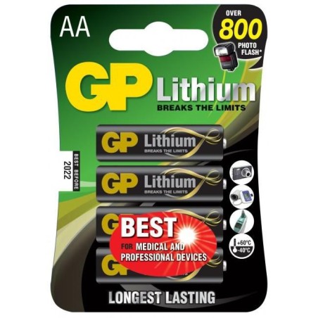 "GP Batteries AA Lithium Batteri 1.5V - Langvarig Strømkilde | Varenr. 103154"