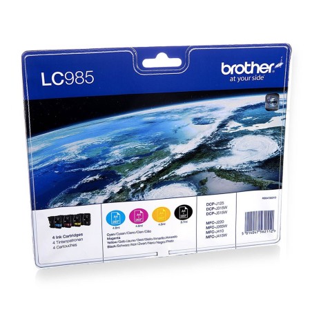 Brother LC 985VALBPDR Sort Gul Cyan Magenta Blæk