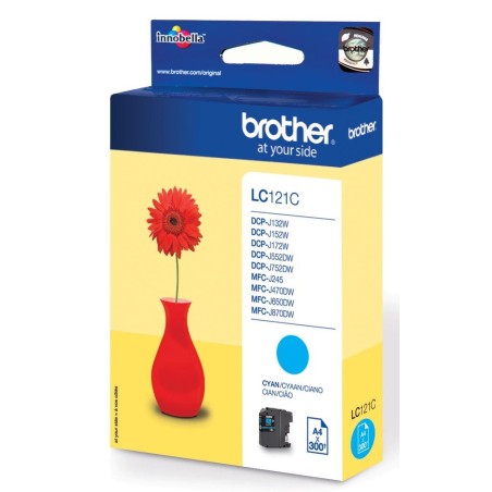 Brother LC 121C Cyan Blæk - 300 Sider i Høj Kvalitet | Varenummer: 4977766723190
