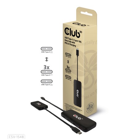 Club3D Usb Type-C 4-Port 10G Data