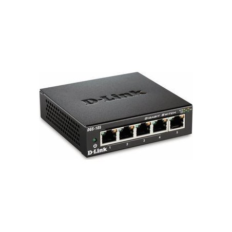 D-Link DGS-105 5-Port Gigabit Switch - Hurtig, Pålidelig & Effektiv Netværksløsning!