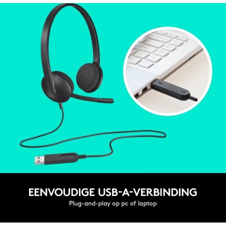 Logitech USB Headset H340 Kablet Høretelefoner