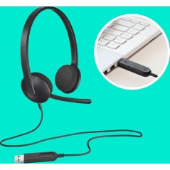 Logitech USB Headset H340 - Komfortabelt Kabling Headset med Fremragende Lydkvalitet - Varenummer: 5099206038844
