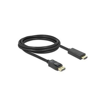 DeLOCK Videokabel DisplayPort / HDMI 2m - Højkvalitets Kabel til Skarp Billedkvalitet og Optimal Ydelse - Varenummer: 4043619825