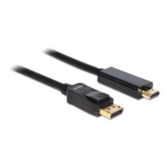 DeLOCK Videokabel DisplayPort / HDMI 2m - Højkvalitets Kabel til Skarp Billedkvalitet og Optimal Ydelse - Varenummer: 4043619825