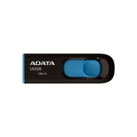 ADATA DashDrive UV128 64GB USB 3.0 - Hurtig og pålidelig lagring i stilrent sort/blå design