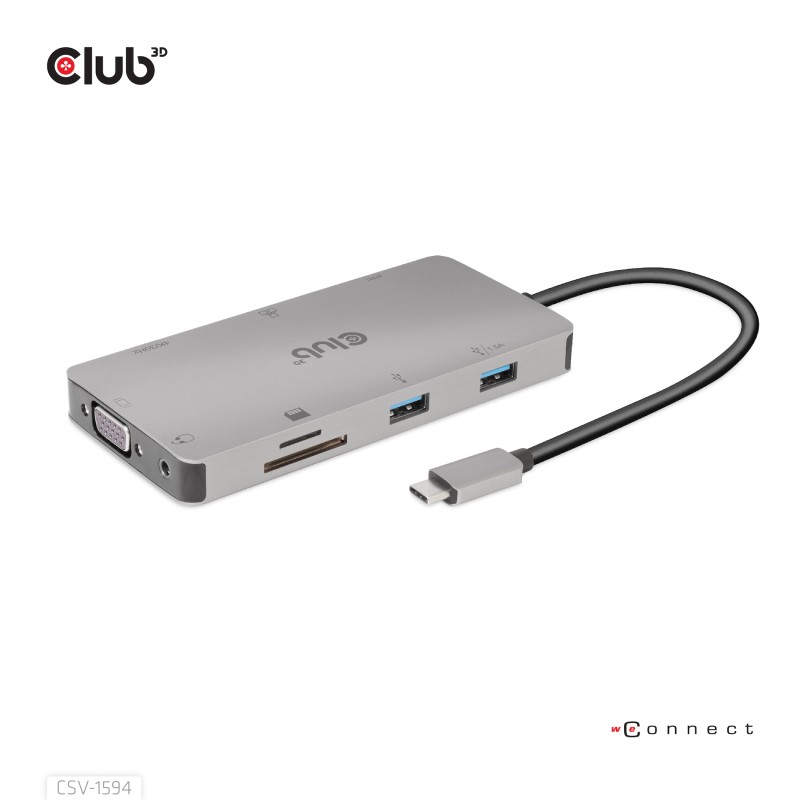 Club3D Usb Gen1 Type-C 9-In-1 Hub Club3D Usb Gen1 Type-C 9-In-1 Hub