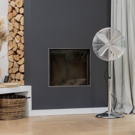 Tristar VE-5951 Kleventilator – Stilfuld Gulvventilator i Sølv til Optimal Luftcirkulation
