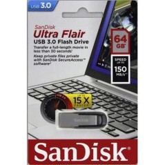 SanDisk Ultra Flair 64GB USB 3.0 - Hurtig, Pålidelig og Elegant Sølv Lagerløsning!