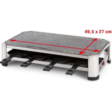 FRITEL SG 2180 Raclette - Elegant Rustfrit Stål & Krom i Sort | Gourmet Oplevelse til Dit Bord!