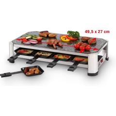 FRITEL SG 2180 Raclette - Elegant Rustfrit Stål & Krom i Sort | Gourmet Oplevelse til Dit Bord!