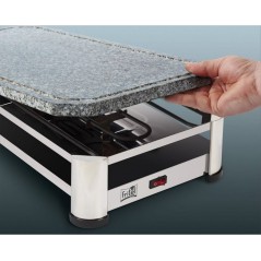 FRITEL SG 2180 Raclette - Elegant Rustfrit Stål & Krom i Sort | Gourmet Oplevelse til Dit Bord!