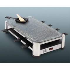FRITEL SG 2180 Raclette - Elegant Rustfrit Stål & Krom i Sort | Gourmet Oplevelse til Dit Bord!