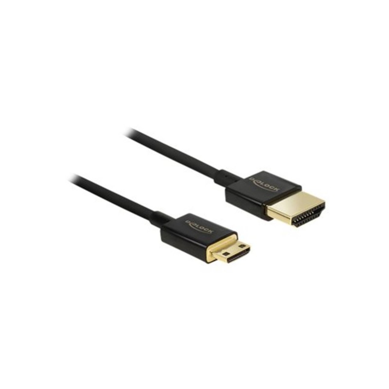 Delock Slim Premium HDMI-kabel med Ethernet 2m Sort