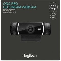 Logitech HD Pro Webcam C922 - Fortrådet webkamera med imponerende billedkvalitet og live streaming-funktioner!