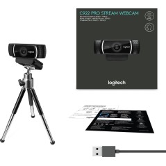 Logitech HD Pro Webcam C922 - Fortrådet webkamera med imponerende billedkvalitet og live streaming-funktioner!