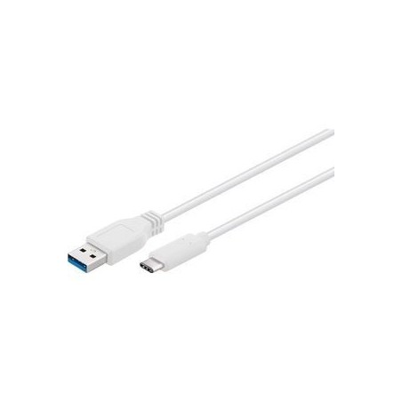 Goobay USB 3.0 til USB-C Kabel - 1 Meter Hvid | Hurtig Dataoverførsel & Holdbar Kvalitet