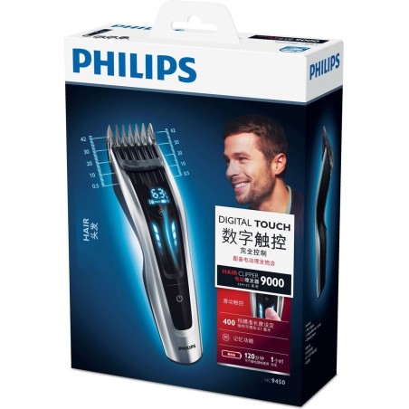 Philips HAIRCLIPPER Series 9000 HC9450 Hårklipper Sort Sølv
