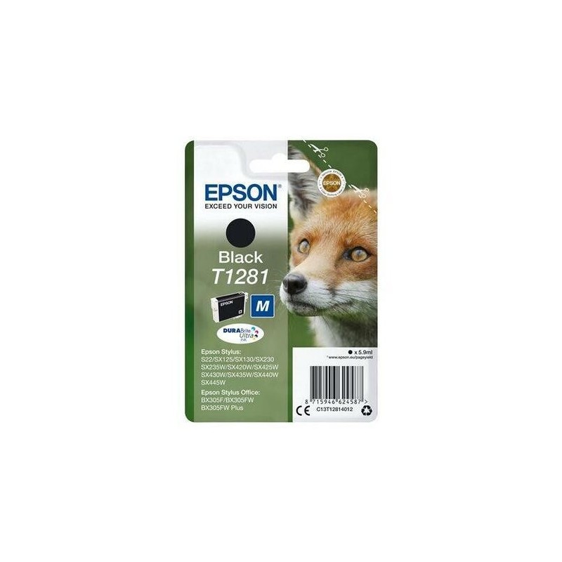 Epson T1281 Sort 185 sider Blæk C13T12814012