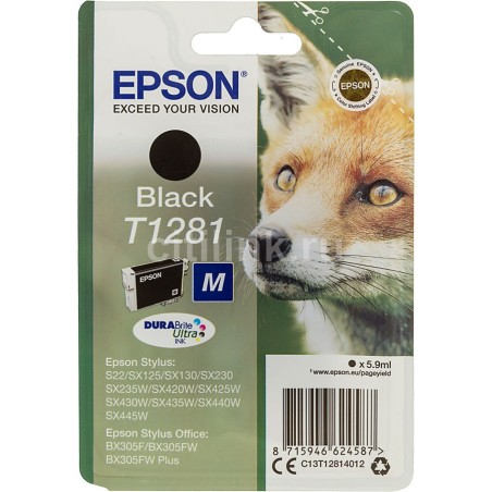 Epson T1281 Sort 185 sider Blæk C13T12814012