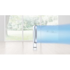 Dyson Cool AM07 Klingeløs Køleblæser - Elegant Gulvstående Sølv/Hvid for Optimal Komfort!