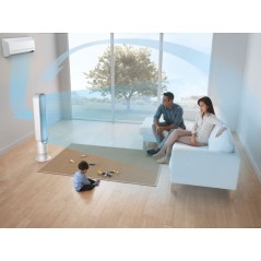 Dyson Cool AM07 Klingeløs Køleblæser - Elegant Gulvstående Sølv/Hvid for Optimal Komfort!
