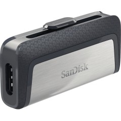 SanDisk Ultra Dual 256GB USB 3.1 / USB-C - Hurtig, Pladsbesparende og Elegant i Grå Sølv!