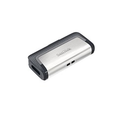 SanDisk Ultra Dual 256GB USB 3.1 / USB-C - Hurtig, Pladsbesparende og Elegant i Grå Sølv!