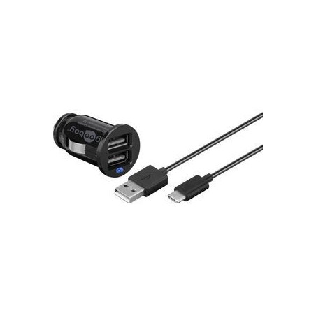 Goobay Billader USB Type-C 2in1 2,1A 2xUSB - Hurtig og Effektiv Opladning til Dine Enheder!