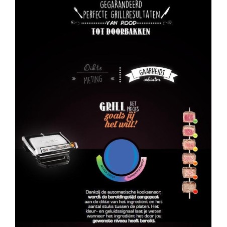 Tefal OptiGrill+ XL GC722D Grill Sølv - Perfekt til Lækre Grillretter og Uimodståelige Smagsoplevelser!