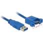 Delock Panel-mount USB-kabel 1m Blå Delock Panel-mount USB-kabel 1m Blå