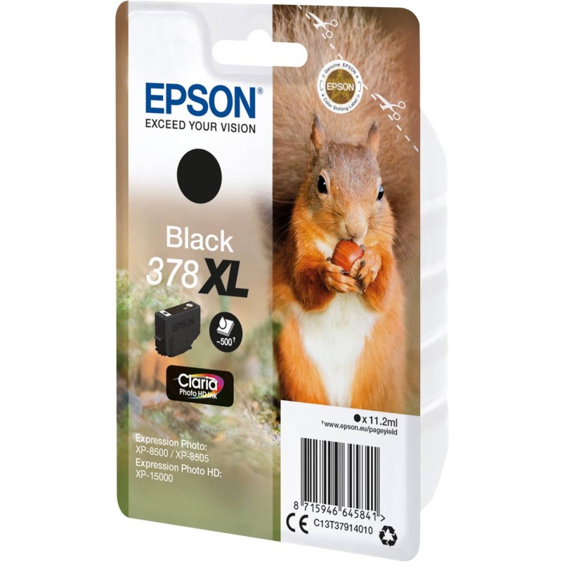 Epson 378XL Sort 500 sider Blæk C13T37914010 Epson 378XL Sort 500 sider Blæk C13T37914010