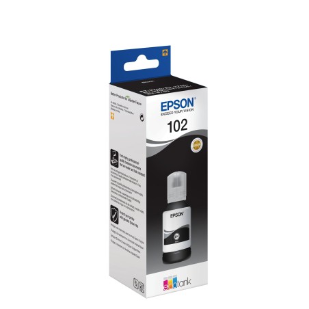 Epson 102 Sort Blækbeholder C13T03R140 – 7500 Sider – Holdbar & Kvalitetsfyldt Blæk til Skarp Print!