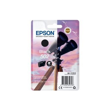 Epson 502 Sort 210 sider Blæk C13T02V14010