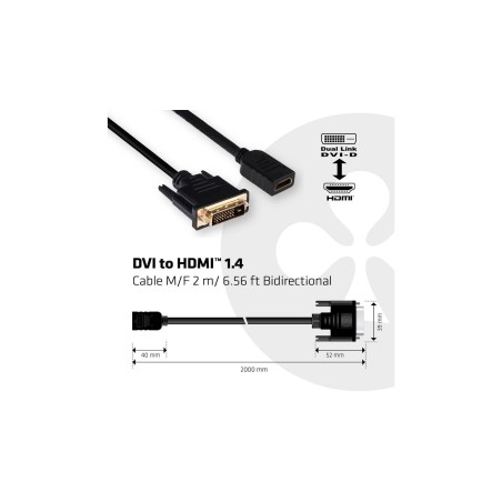 Club 3D CAC-1211 HDMI til DVI kabel 2m Sort