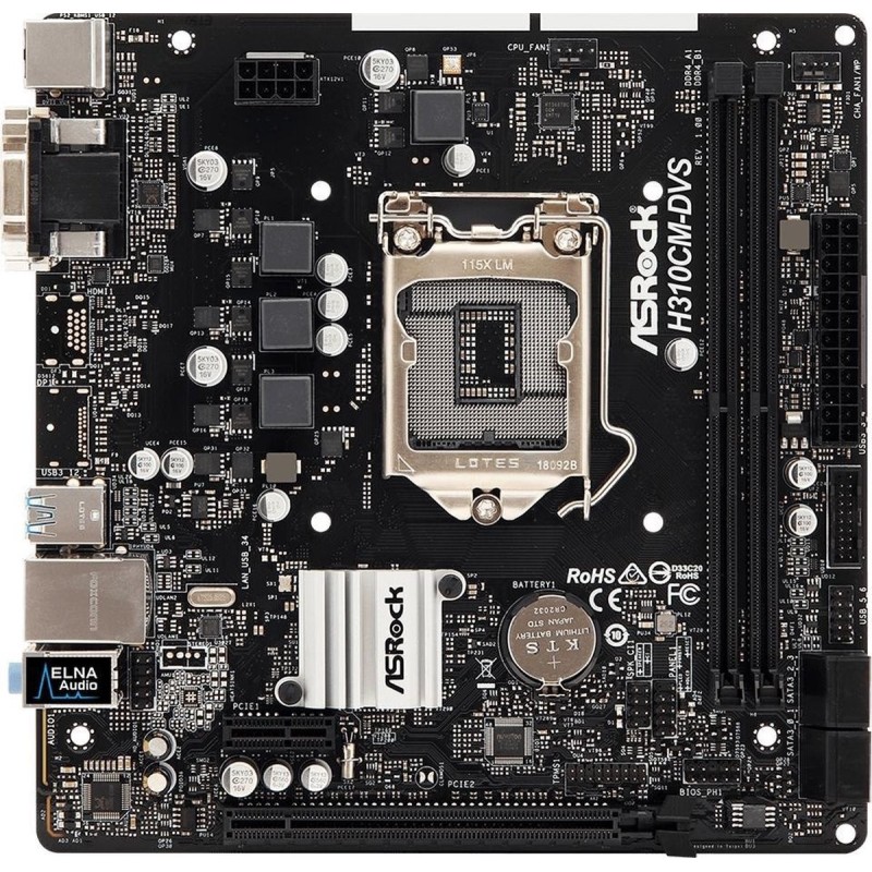 ASRock H310CM-DVS Micro-ATX LGA1151 Intel H310 ASRock H310CM-DVS Micro-ATX LGA1151 Intel H310