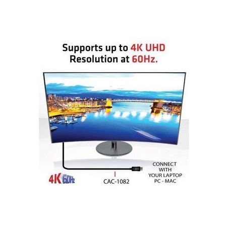 Køb Club 3D CAC-1082 DisplayPort 1.4 til HDMI 2.0b Kabel 2m - Premium Kvalitet og Optimal Ydeevne i Sort!