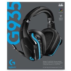 Logitech Gaming Headset G935 - Trådløs Headset i Sort og Blå | Ultimativ Lydoplevelse og Komfort