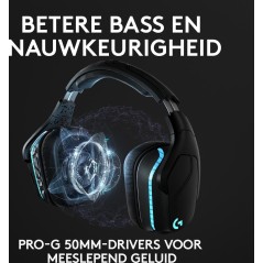 Logitech Gaming Headset G935 - Trådløs Headset i Sort og Blå | Ultimativ Lydoplevelse og Komfort