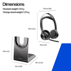 HP Poly Voyager Focus 2-M Trådløse Høretelefoner - Sort | Kvalitet, Komfort og Klare Lydoplevelser