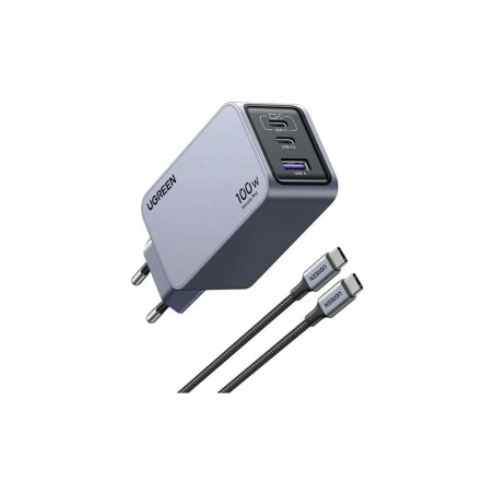 Ugreen Nexode Pro EU 3-Port GaN PD Hurtig Oplader med -C Kabel Adapter 2xUSB-C | Effektiv & Kompakt Løsning!