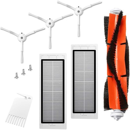 Roborock S50/S51/S55/S5 Max/S6/S60/S65 Tilbehørssæt 10 dele – HEPA-filter, Hovedbørste, Sidebørster – kompatibelt tilbehør
